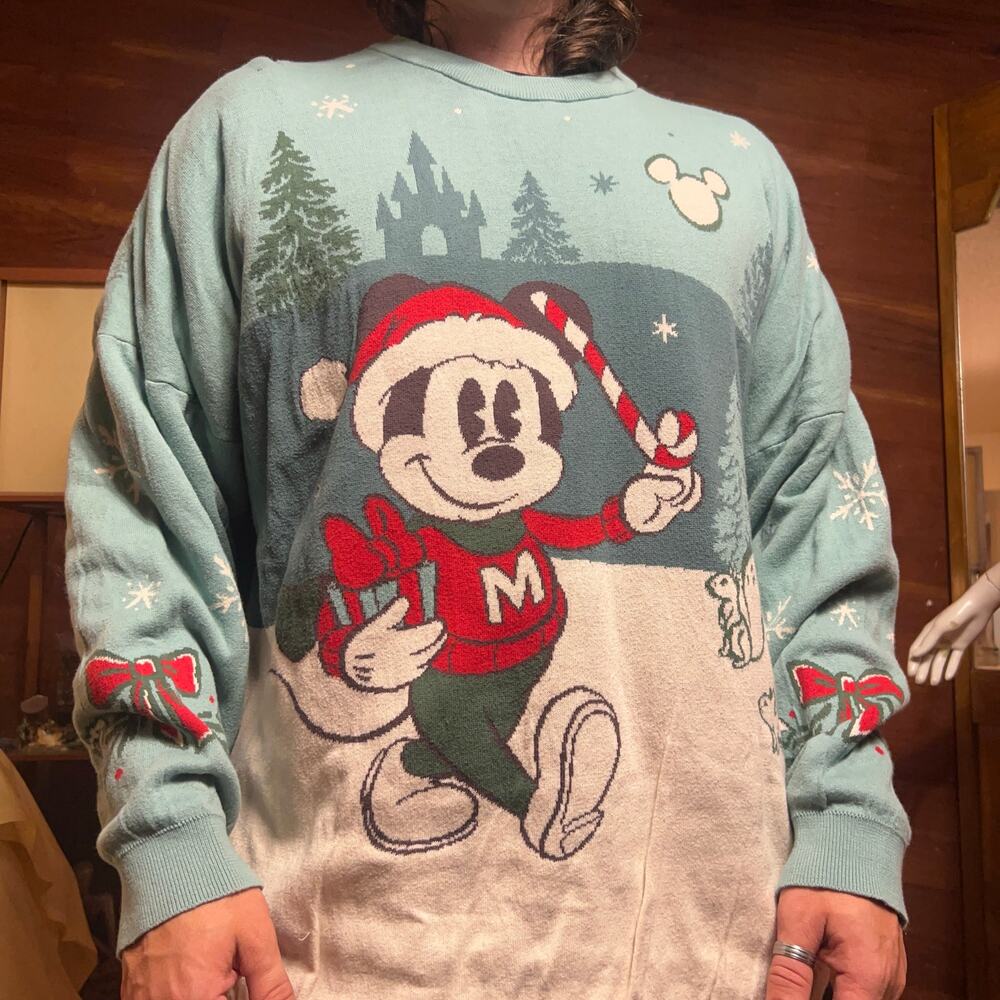 Disney Mickey Icon Spirit Jersey Sweater Size 2XL Rare Christmas Pullover Knit